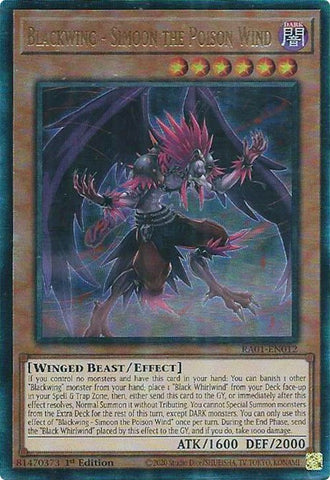 Blackwing - Simoon the Poison Wind [RA01-EN012] Prismatic Ultimate Rare