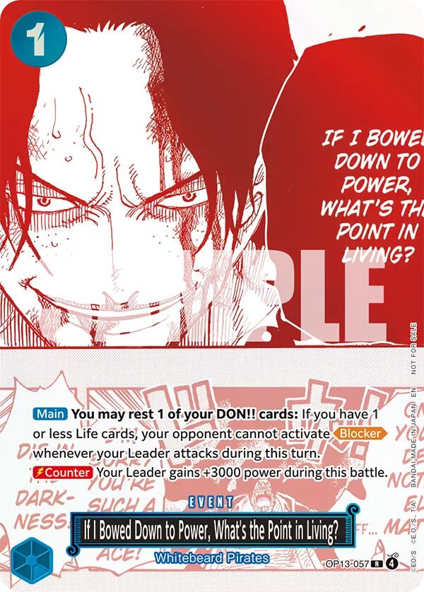 If I Bowed Down to Power, What's the Point in Living? (3rd Anniversary Treasure Campaign Pack) [One Piece Promotion Cards]