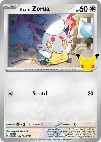Hisuian Zorua (122/128) [Mega Evolution: 30th Celebration]
