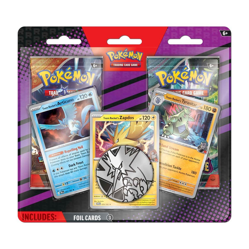 Pokémon TCG: 3 Team Rocket's Pokémon with 2 Booster Packs & Coin