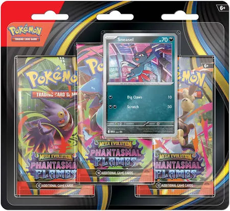 Pokémon TCG: Mega Evolutions Phantasmal Flames Three Booster Blister