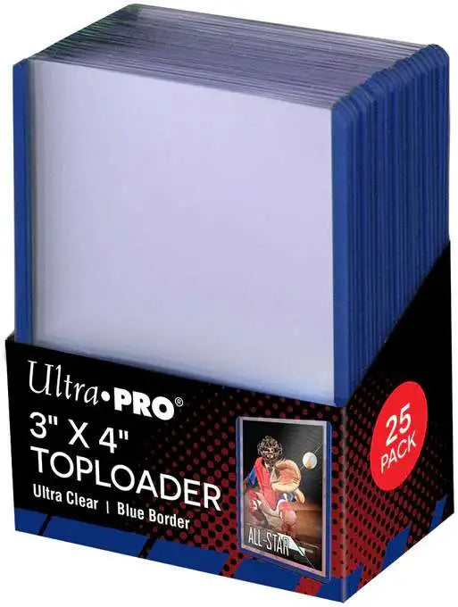Ultra Pro 3" x 4" Toploader Ultra Clear - Blue Border