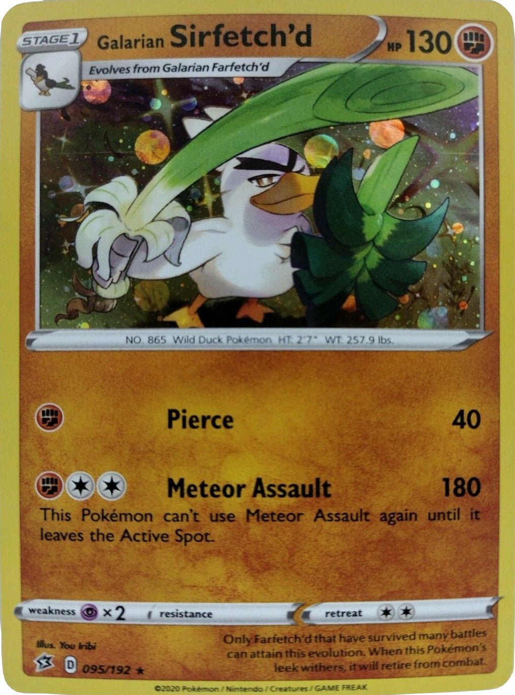Galarian Sirfetch'd (095/192) (Cosmos Holo) [Sword & Shield: Rebel Cla