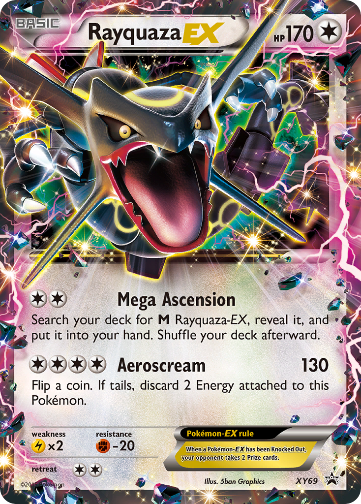 black star on pokemon card Rayquaza EX (XY69) (Shiny) [XY: Black Star Promos]