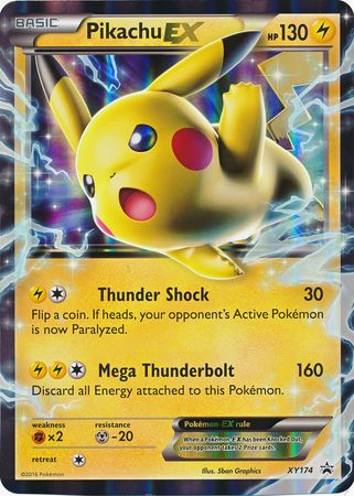 jumbo energy cards pokemon Pikachu EX (XY174) (Jumbo Card) [XY: Black Star Promos]