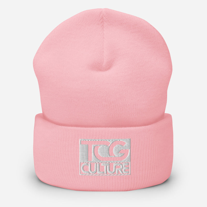 TCG Culture Cuffed Beanie with Embroidered White Logo