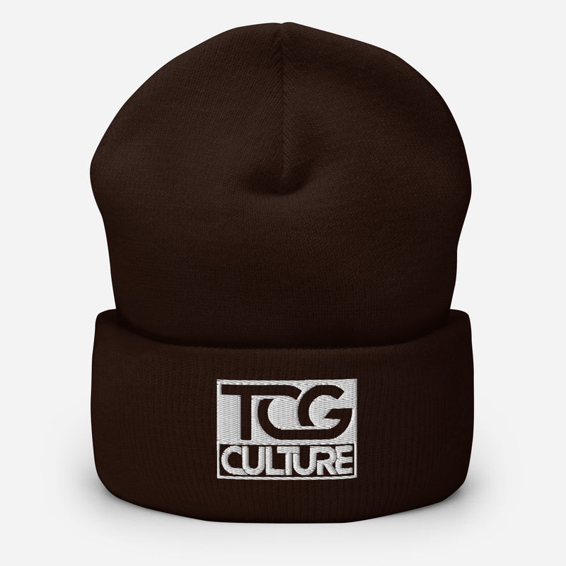 TCG Culture Cuffed Beanie with Embroidered White Logo