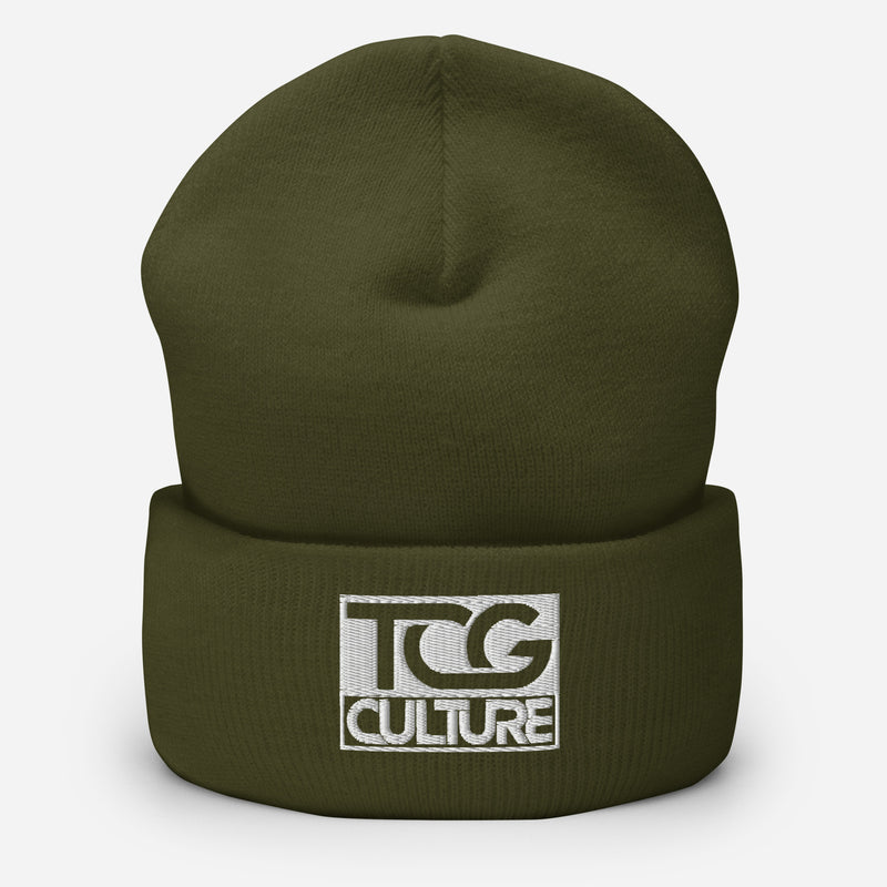 TCG Culture Cuffed Beanie with Embroidered White Logo