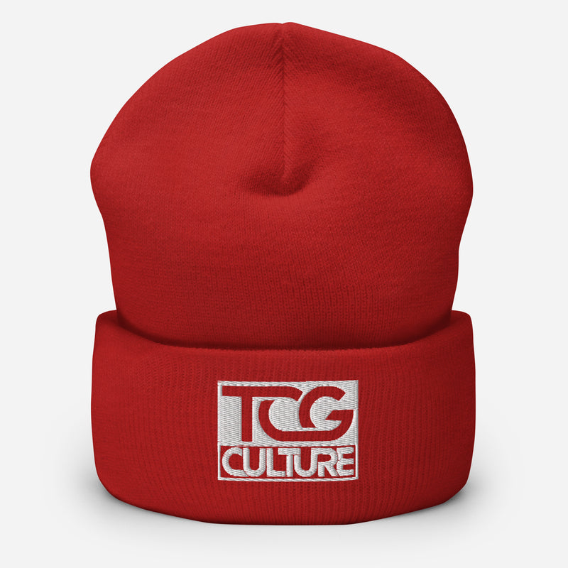 TCG Culture Cuffed Beanie with Embroidered White Logo