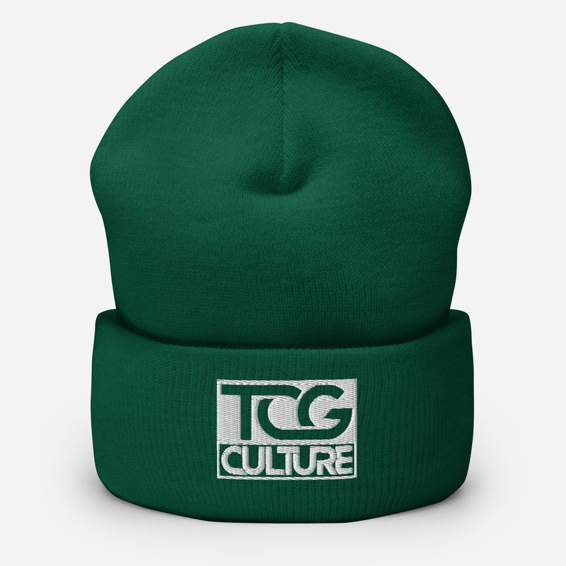 TCG Culture Cuffed Beanie with Embroidered White Logo