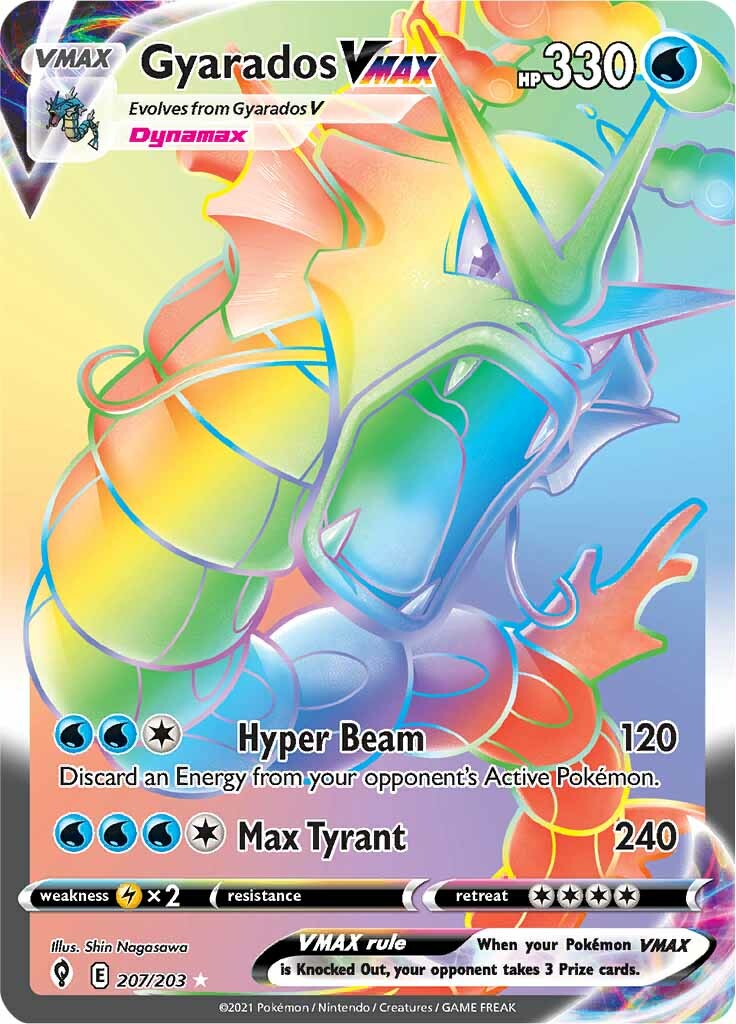how many pokemon cards are in a pack Gyarados VMAX (207/203) [Sword & Shield: Evolving Skies]