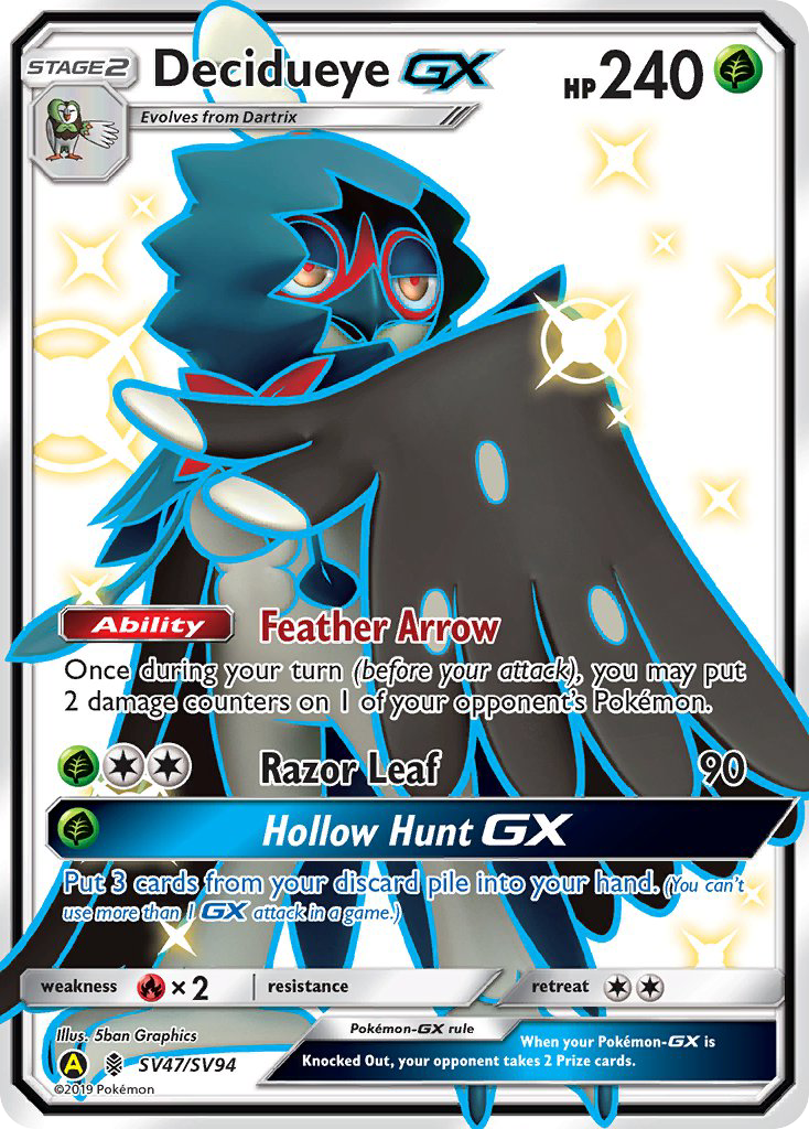 pokemon hidden fates all shiny cards Decidueye GX (SV47/SV94) [Sun & Moon: Hidden Fates