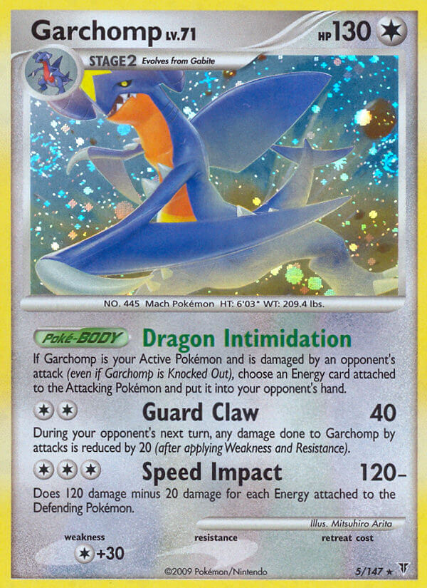 cracked ice pokemon cards Garchomp (5/147) (Cracked Ice Holo) (Theme Deck Exclusive) [Platinum: