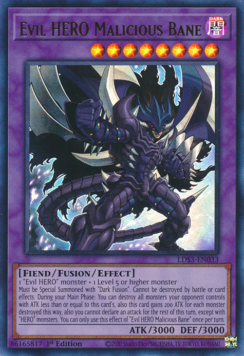 Evil HERO Malicious Bane [LDS3-EN033] Ultra Rare