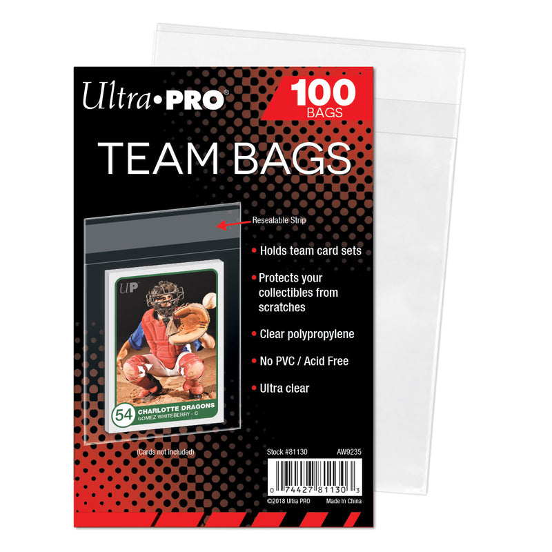 Ultra Pro Team Bags Resealable Sleeves - 100 Bags