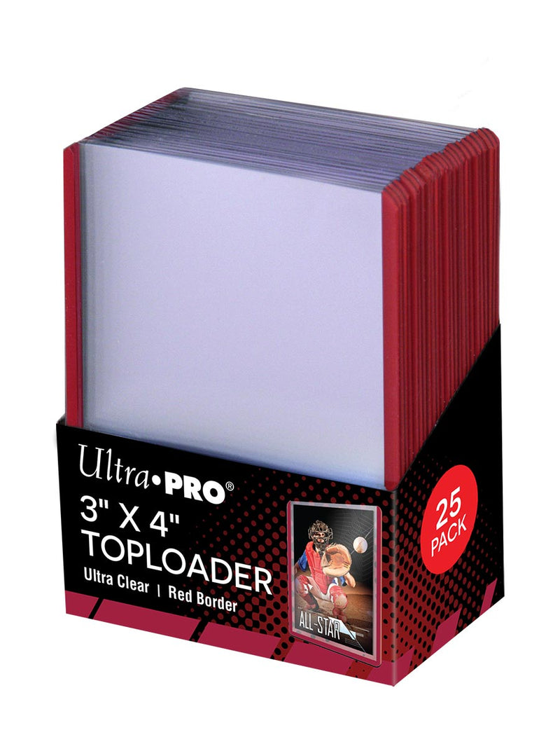 Ultra Pro 3" x 4" Toploader Ultra Clear - Red Border