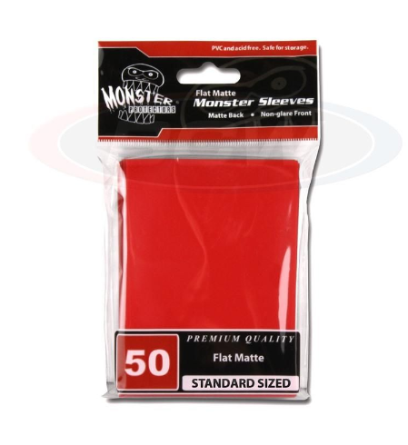 Monster Protectors Matte Sleeves - Large - Non Glare - Red
