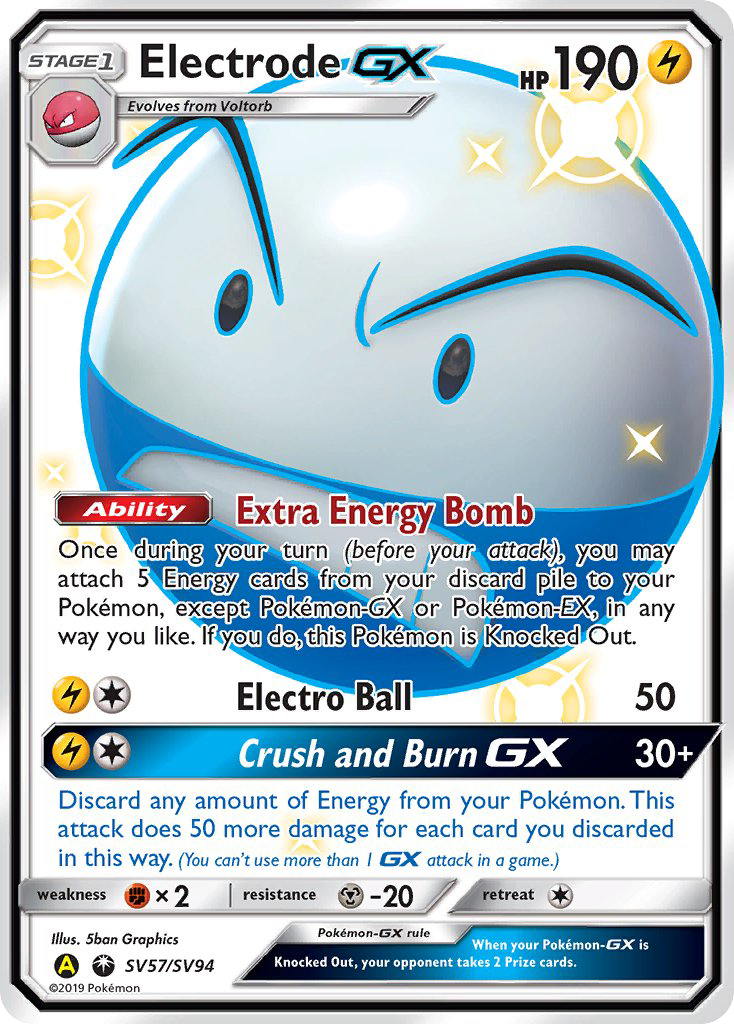 pokemon cards electrode Electrode GX (SV57/SV94) [Sun & Moon: Hidden Fates